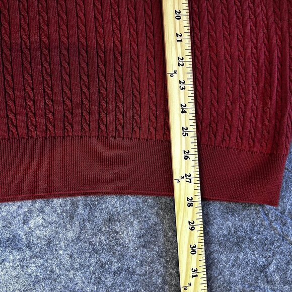 Fairway Outfitters Mens Large Sweater Vest Rust Cotton Cable Knit Golf Pullover - Picture 8 of 8